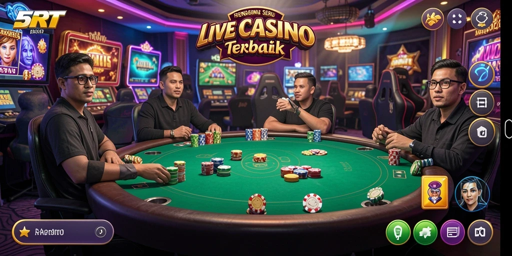 Tampilan gameplay Live Casino yang menarik dan mendebarkan di 5RT.