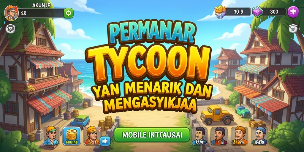 Tampilan menarik dari gameplay Tycoon AKUNJP yang menantang.