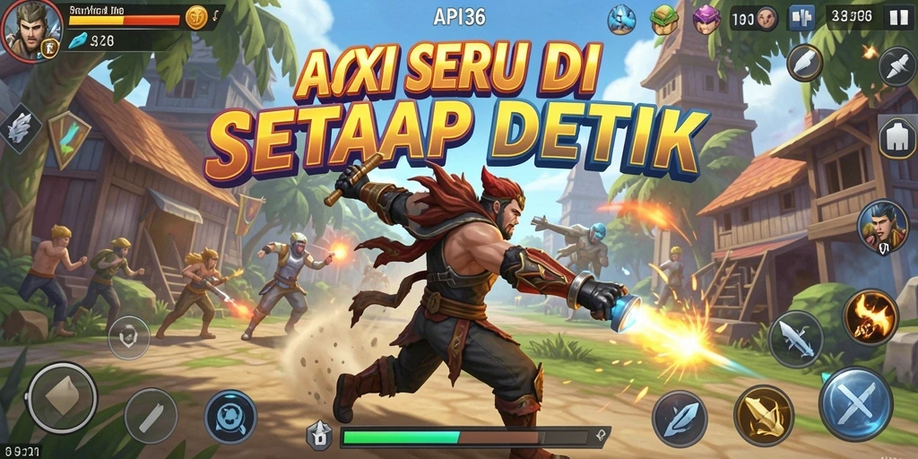 Tangkapan layar utama menunjukkan aksi pertempuran intens dalam API36.