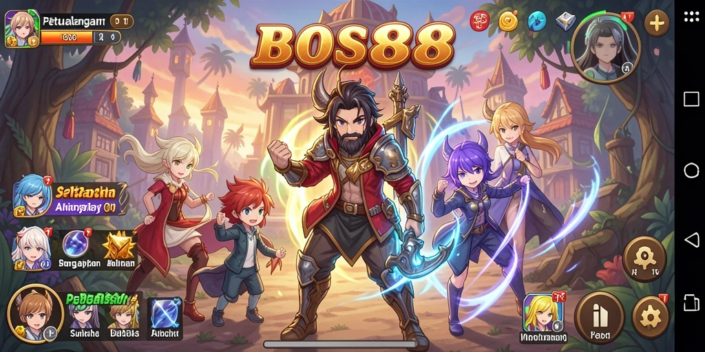 Screenshot gameplay BOS88 menunjukkan aksi seru dalam dunia anime.
