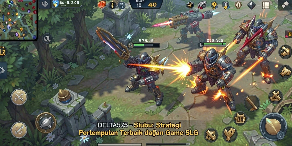 Tampilan gameplay epik dalam DELTA575 dengan strategi pertempuran yang mendebarkan.