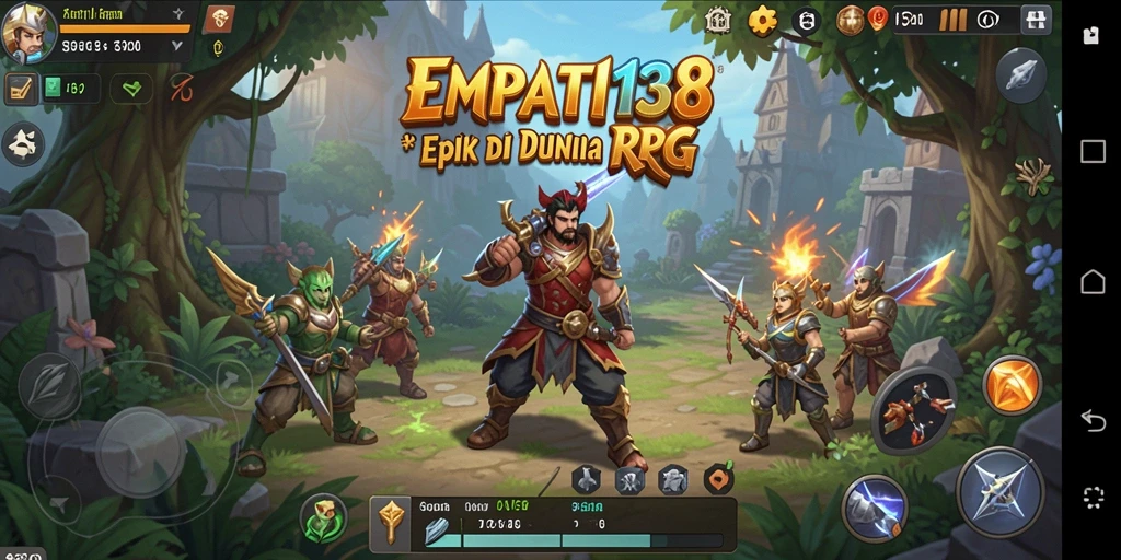 Screenshot menunjukkan momen aksi epik dalam permainan RPG.
