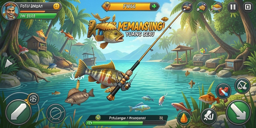 Tampilan menarik FW66 dengan gameplay memancing yang seru.