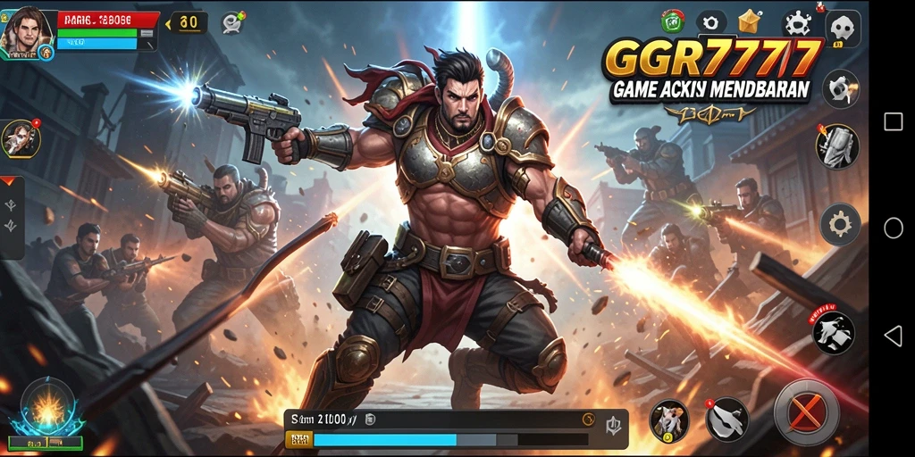 Screenshot menunjukkan aksi mendebarkan dari gameplay GGR7777.