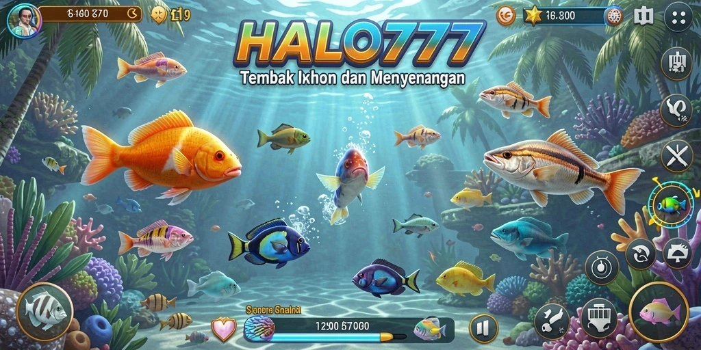 Tampilan gameplay seru menembak ikan di HALO777.