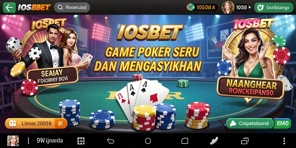Tampilan gameplay menarik dari aplikasi Poker IOSBET.