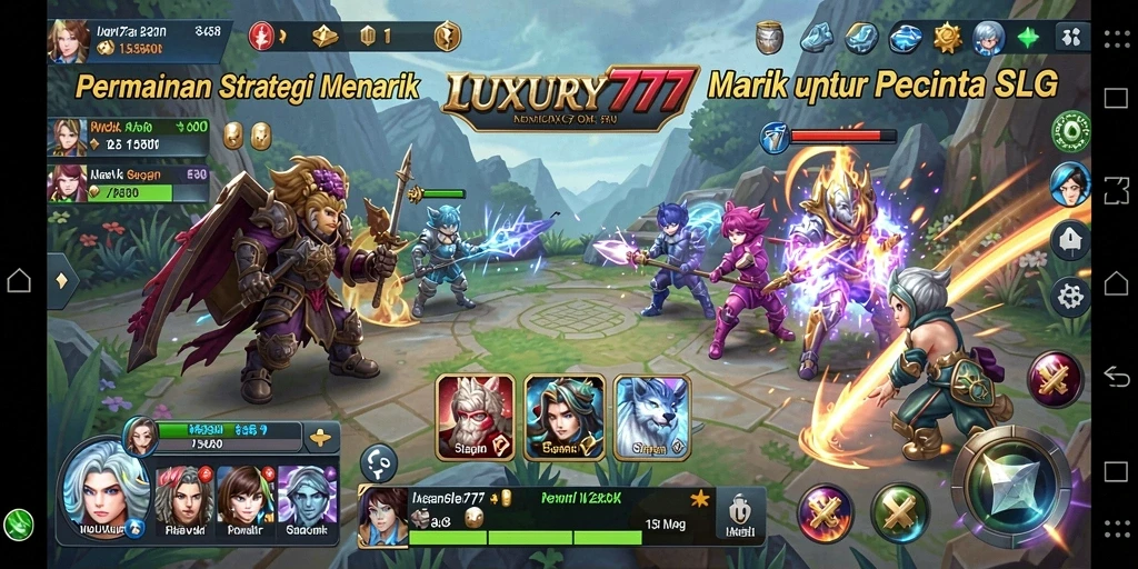 Tampilan screenshot utama LUXURY777 dengan gameplay SLG yang mendebarkan.