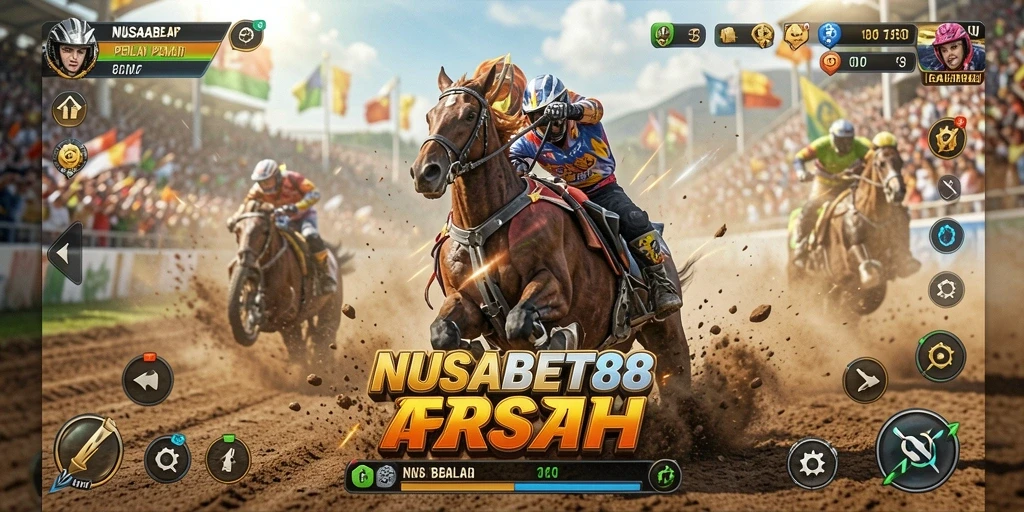 Tampilan seru gameplay balapan NUSABET88 di lintasan yang menantang.