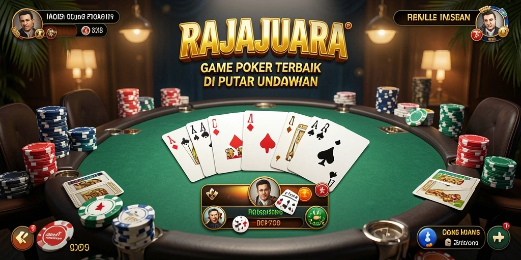 Tampilan gameplay Poker yang mendebarkan di RAJAJUARA.