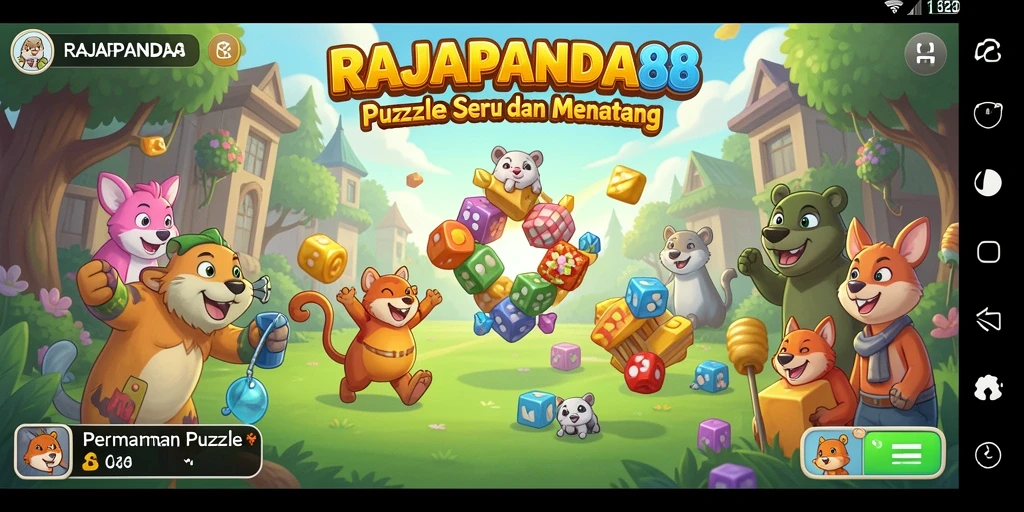 Tampilan gameplay dari RAJAPANDA88 menampilkan teka-teki yang menarik.