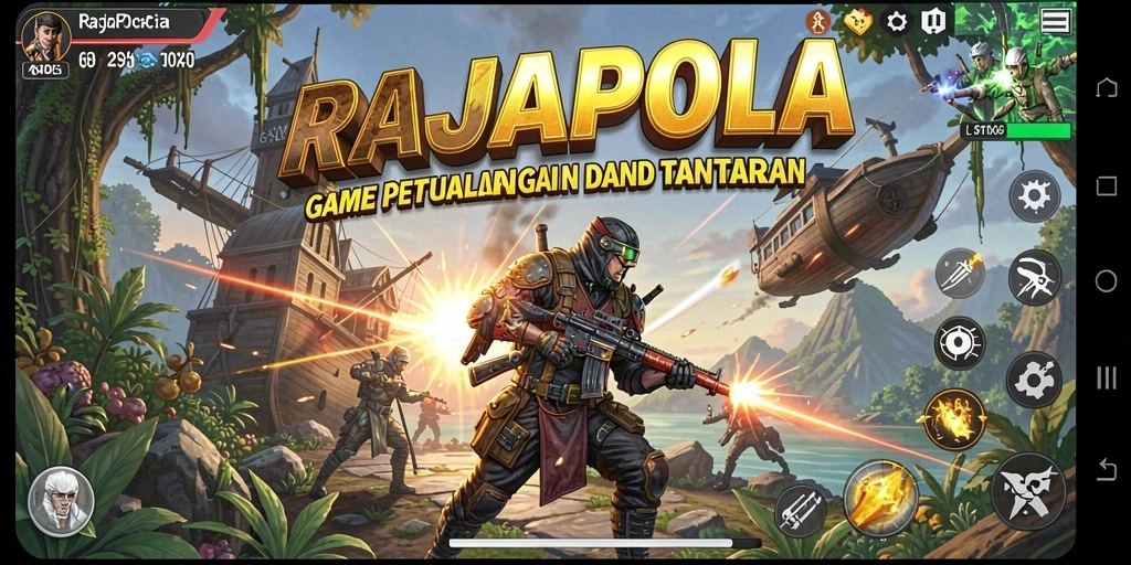 Tampilan aksi seru dalam gameplay RAJAPOLA yang mendebarkan.